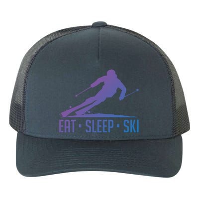 Eat Sleep Ski Skiing Skier Snow Winter Vacation Gift Yupoong Adult 5-Panel Trucker Hat