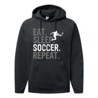 Eat Sleep Soccer Repeat Soccer Graphic Performance Fleece Hoodie