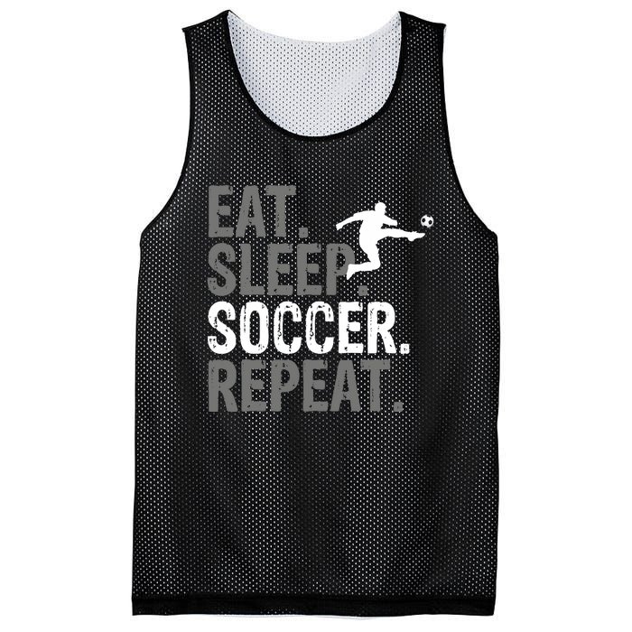 Eat Sleep Soccer Repeat Soccer Graphic Mesh Reversible Basketball Jersey Tank