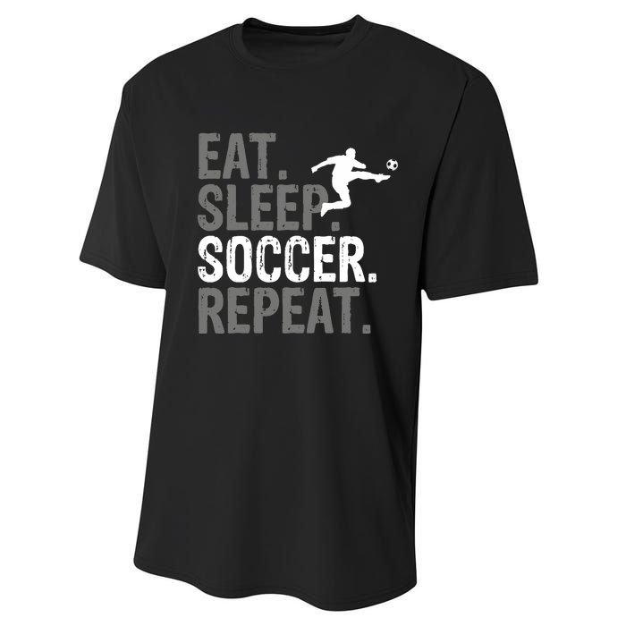 Eat Sleep Soccer Repeat Soccer Graphic Performance Sprint T-Shirt