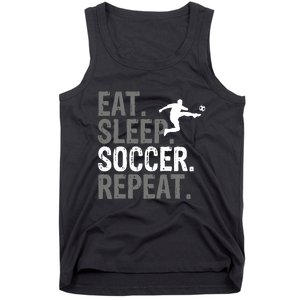 Eat Sleep Soccer Repeat Soccer Graphic Tank Top