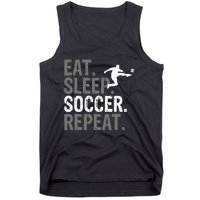 Eat Sleep Soccer Repeat Soccer Graphic Tank Top