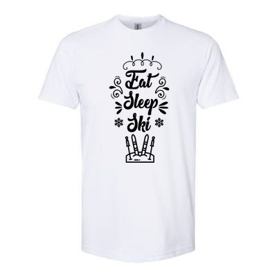 Eat Sleep Ski Skier Gift Softstyle® CVC T-Shirt