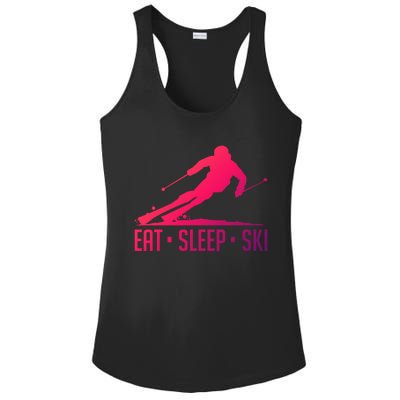 Eat Sleep Ski Skiing Skier Snow Winter Vacation Gift Ladies PosiCharge Competitor Racerback Tank