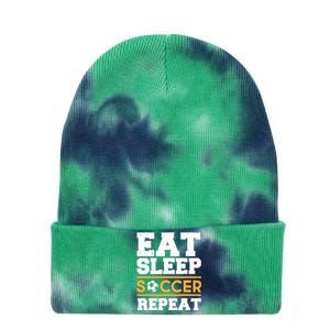 Eat Sleep Soccer Repeat Cool Soccer Player Gift Tie Dye 12in Knit Beanie