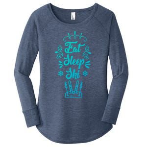 Eat Sleep Ski Skier Gift Women's Perfect Tri Tunic Long Sleeve Shirt