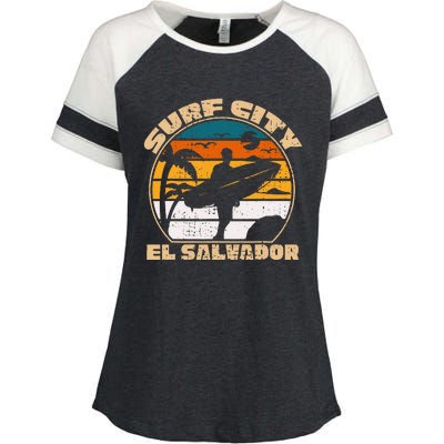 El Salvador Salvadorean Gifts El Salvadoran Roots Enza Ladies Jersey Colorblock Tee