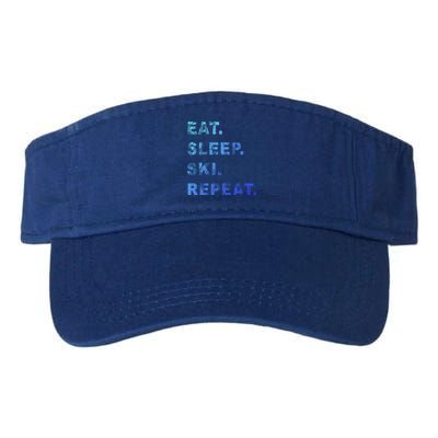 Eat Sleep Ski Repeat Humor Distressed Casual Funny Gift Valucap Bio-Washed Visor