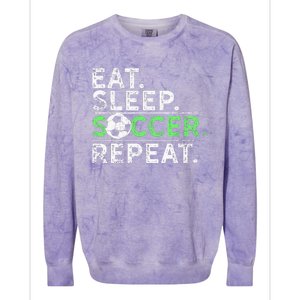 Eat Sleep Soccer Repeat For Soccer Player Coach Gift Colorblast Crewneck Sweatshirt