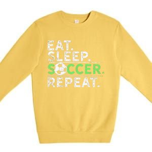 Eat Sleep Soccer Repeat For Soccer Player Coach Gift Premium Crewneck Sweatshirt