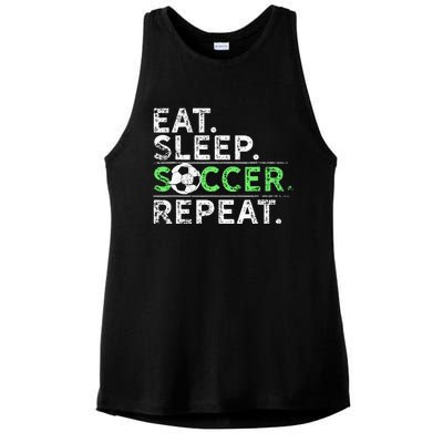 Eat Sleep Soccer Repeat For Soccer Player Coach Gift Ladies PosiCharge Tri-Blend Wicking Tank