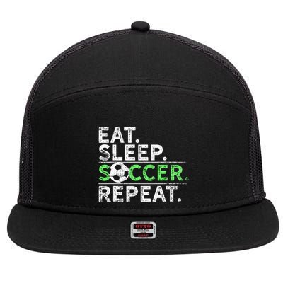 Eat Sleep Soccer Repeat For Soccer Player Coach Gift 7 Panel Mesh Trucker Snapback Hat