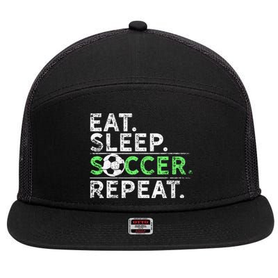 Eat Sleep Soccer Repeat For Soccer Player Coach Gift 7 Panel Mesh Trucker Snapback Hat