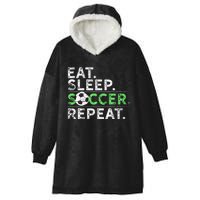 Eat Sleep Soccer Repeat For Soccer Player Coach Gift Hooded Wearable Blanket