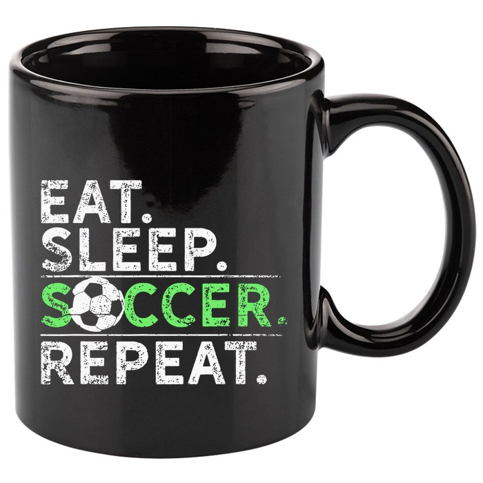 Eat Sleep Soccer Repeat For Soccer Player Coach Gift 11oz C Handle Ceramic Mug