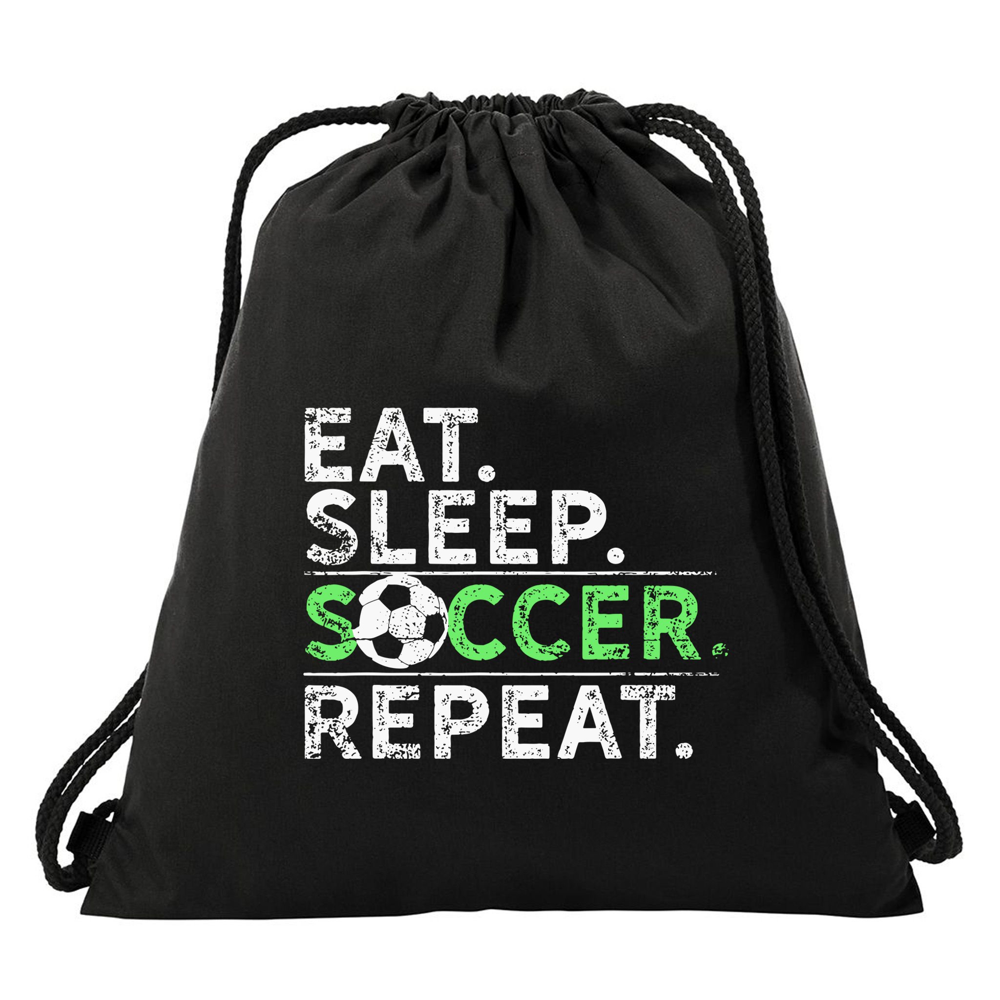 Eat Sleep Soccer Repeat For Soccer Player Coach Gift Drawstring Bag