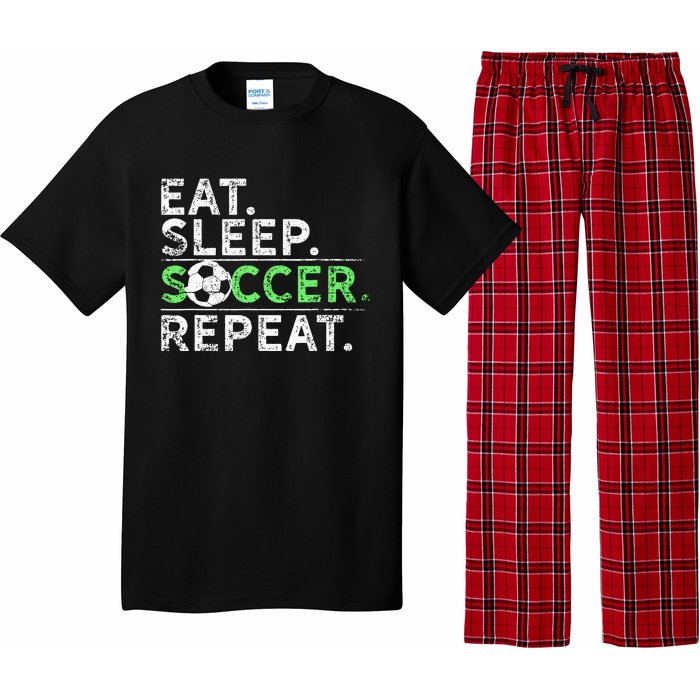 Eat Sleep Soccer Repeat For Soccer Player Coach Gift Pajama Set