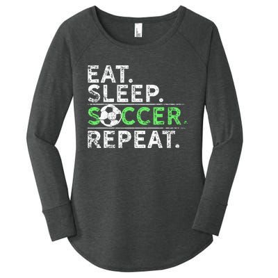 Eat Sleep Soccer Repeat For Soccer Player Coach Gift Women's Perfect Tri Tunic Long Sleeve Shirt