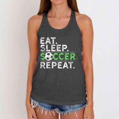 Eat Sleep Soccer Repeat For Soccer Player Coach Gift Women's Knotted Racerback Tank