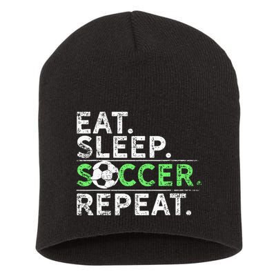 Eat Sleep Soccer Repeat For Soccer Player Coach Gift Short Acrylic Beanie