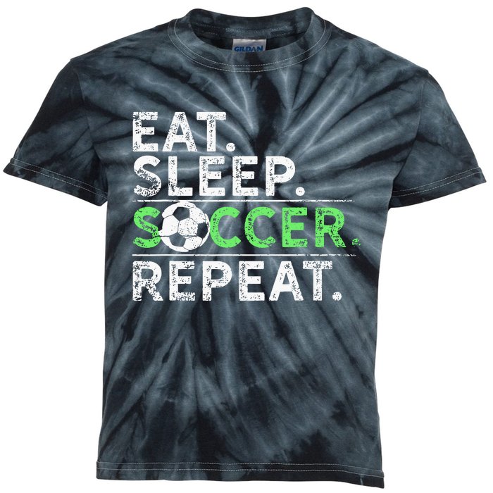 Eat Sleep Soccer Repeat For Soccer Player Coach Gift Kids Tie-Dye T-Shirt