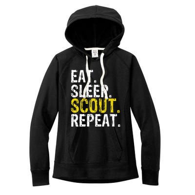 Eat Sleep Scout Repeat Gift Camping Backpacking Women's Fleece Hoodie