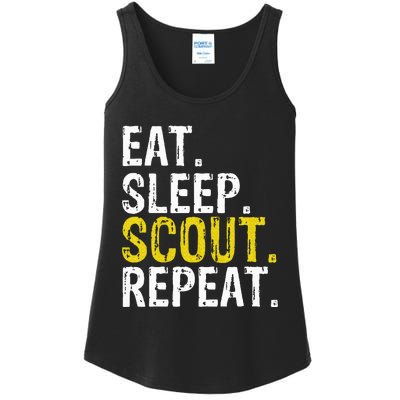 Eat Sleep Scout Repeat Gift Camping Backpacking Ladies Essential Tank