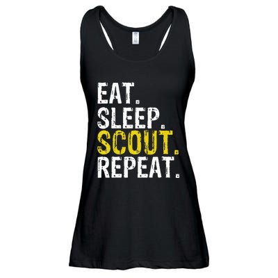 Eat Sleep Scout Repeat Gift Camping Backpacking Ladies Essential Flowy Tank