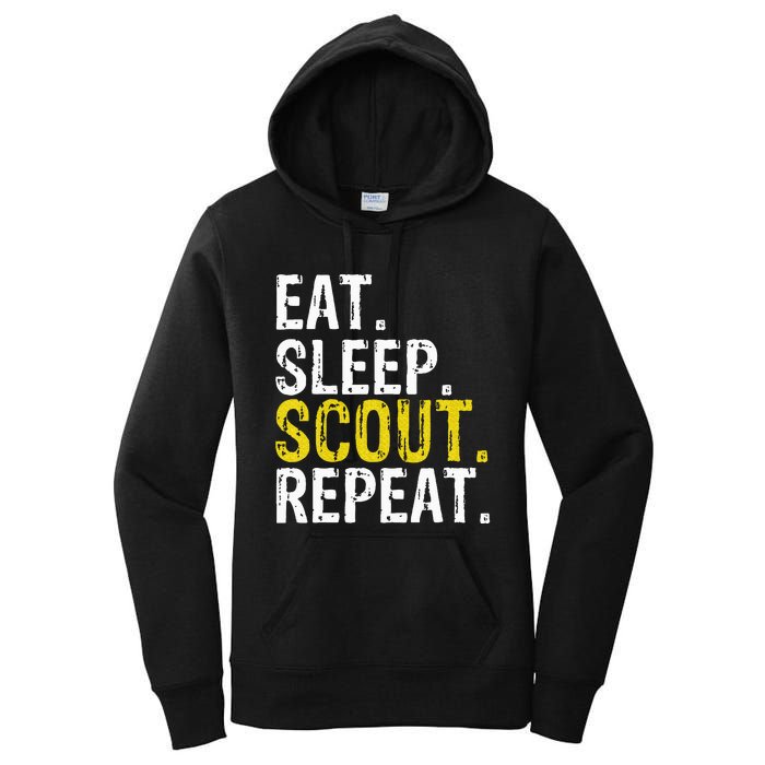 Eat Sleep Scout Repeat Gift Camping Backpacking Women's Pullover Hoodie