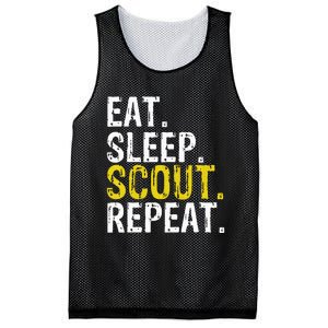 Eat Sleep Scout Repeat Gift Camping Backpacking Mesh Reversible Basketball Jersey Tank