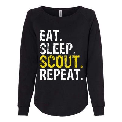 Eat Sleep Scout Repeat Gift Camping Backpacking Womens California Wash Sweatshirt