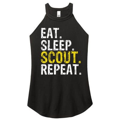 Eat Sleep Scout Repeat Gift Camping Backpacking Women's Perfect Tri Rocker Tank