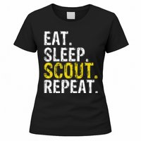 Eat Sleep Scout Repeat Gift Camping Backpacking Women's T-Shirt