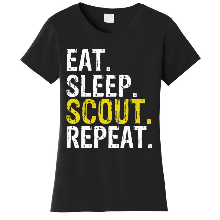 Eat Sleep Scout Repeat Gift Camping Backpacking Women's T-Shirt