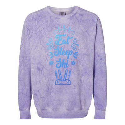 Eat Sleep Ski Skier Gift Colorblast Crewneck Sweatshirt