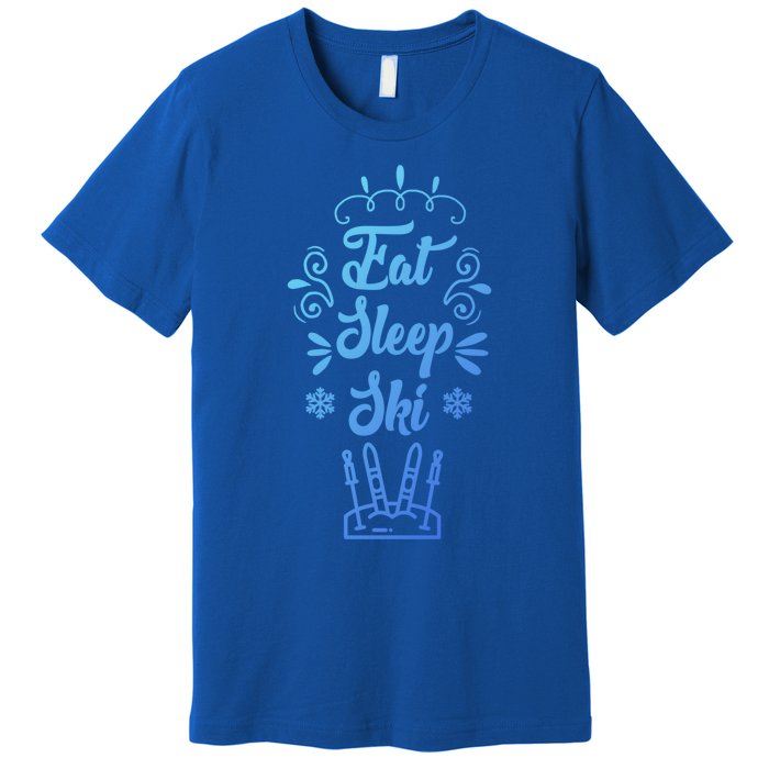 Eat Sleep Ski Skier Gift Premium T-Shirt