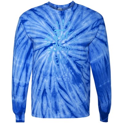 Eat Sleep Ski Skier Gift Tie-Dye Long Sleeve Shirt