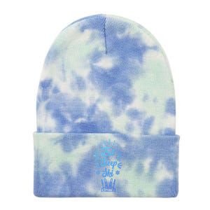 Eat Sleep Ski Skier Gift Tie Dye 12in Knit Beanie