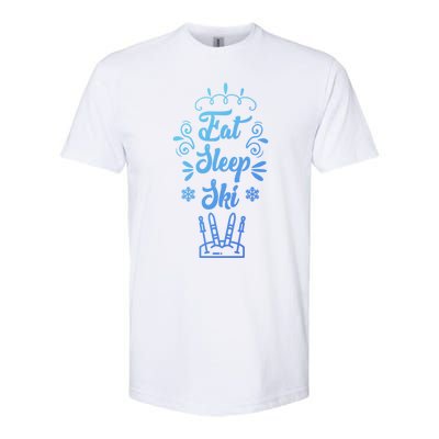 Eat Sleep Ski Skier Gift Softstyle® CVC T-Shirt