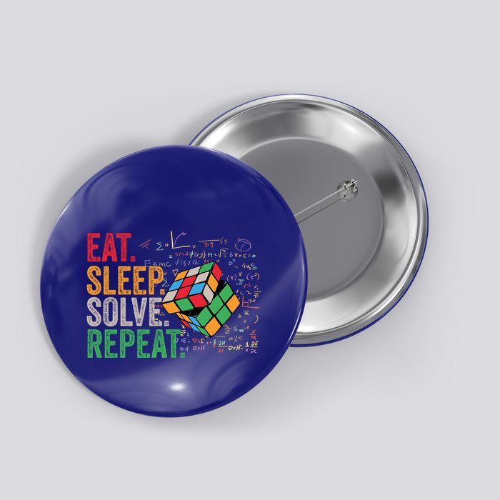 Eat Sleep Solve Repeat Math Speed Cubing Genie Cube Gift Button