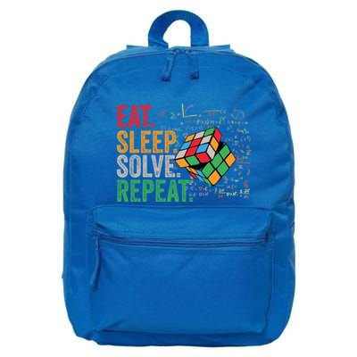 Eat Sleep Solve Repeat Math Speed Cubing Genie Cube Gift 16 in Basic Backpack
