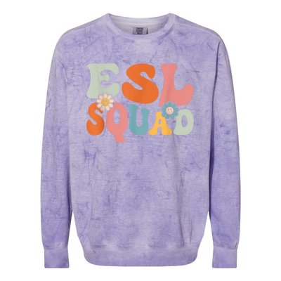 ESL Squad Shirt Funny Back To School Teachers Students Colorblast Crewneck Sweatshirt