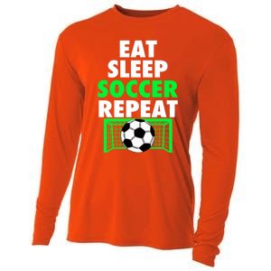 Eat Sleep Soccer Repeat Cool Soccer Lover Sport Player Tee Gift Cooling Performance Long Sleeve Crew