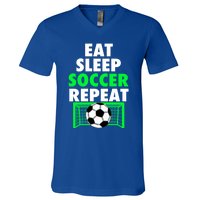 Eat Sleep Soccer Repeat Cool Soccer Lover Sport Player Tee Gift V-Neck T-Shirt