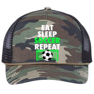 Eat Sleep Soccer Repeat Cool Soccer Lover Sport Player Tee Gift Retro Rope Trucker Hat Cap