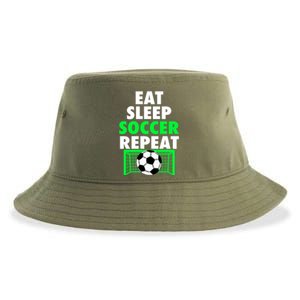 Eat Sleep Soccer Repeat Cool Soccer Lover Sport Player Tee Gift Sustainable Bucket Hat