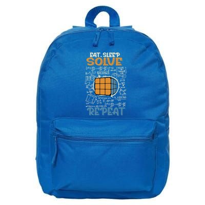 Eat Sleep Solve Repeat Math Speed Cubing Genie Cube Gift 16 in Basic Backpack