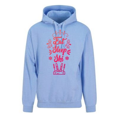 Eat Sleep Ski Skier Gift Unisex Surf Hoodie