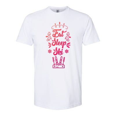 Eat Sleep Ski Skier Gift Softstyle® CVC T-Shirt