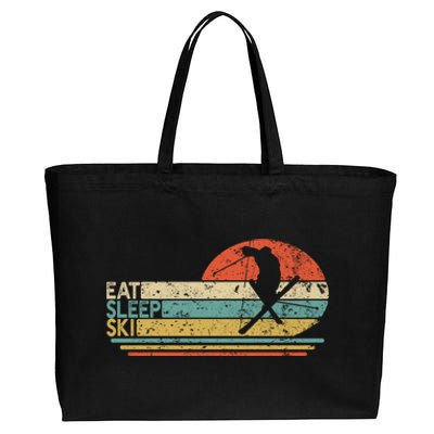 Eat Sleep Ski Lover Retiret Skiing For Skiers Gift Cotton Canvas Jumbo Tote